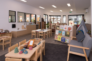 Play equipment and children's experiences in Kindergarten Room at Childcare centre